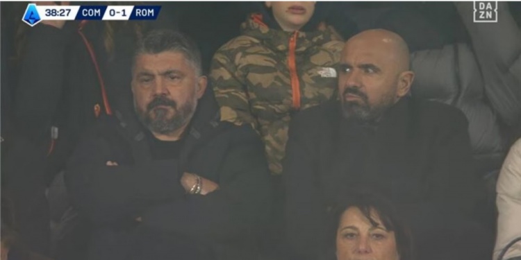 罗体：加图索现场观战科莫vs罗马，考察罗马球员的表现